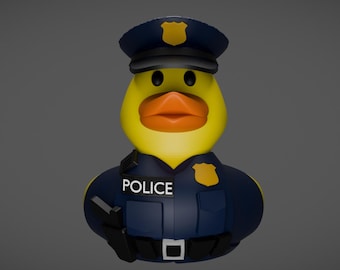 Police Duck, 3D Printed, PETG Plastic