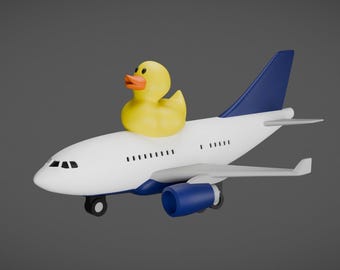 Duck on a Pax Plane, 3D Printed, PETG Plastic