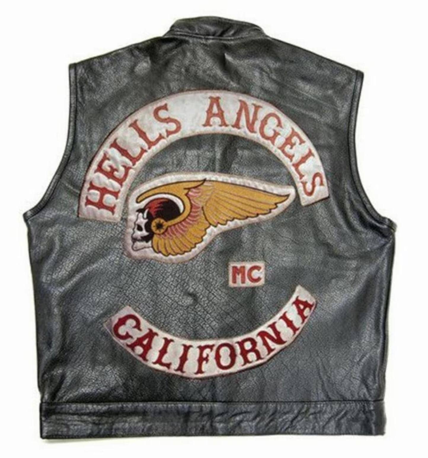 Hells Angels California MC Leather Vest Biker Leather Vest Genuine Cowhide Leather Custom Biker Club Style Waistcoat
