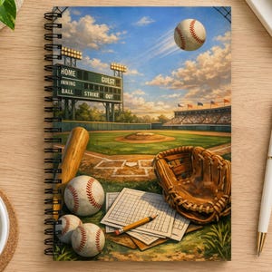Baseball Notebook Journal, Ruled Scorebook Pad for Fans and Players