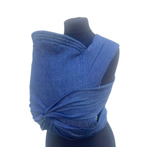Handmade Mei-Tai Baby Carrier – Dark Blue Denim Reversible Sling – Forest Creatures Print – Natural Cotton & Wool – Front or Back Carry