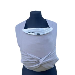 Handmade Mei-Tai Baby Carrier – Grey Reversible Sling – Moomin Print on Second Side – 100% Natural Cotton & Wool – Front or Back Carry