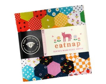 Catnap – Alexia Marcelle Abegg – 5" Charm Pack - Ruby Star Society