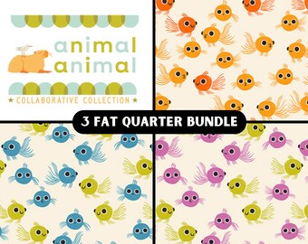 Animal Animal Fabric – Sarah Watts – RS5165-13 – Ruby Star Society – 3 Fat Quarter Bundle