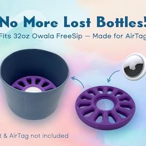 AirTag Holder for 32oz Owala FreeSip – Fits Inside Boot | Track Your Bottle | Lightweight 3D Printed Insert