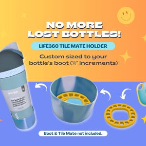 Custom Size Life 360 Tile Mate Holder for Hydration Bottles | 3D Printed Bottle Insert