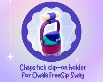 Chapstick Clip-On Holder for Owala Sway | Lip Balm Holder Attachment | 3D Printed Bottle Accessory