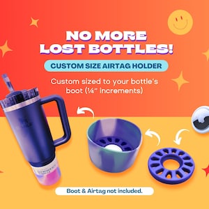 Custom Size AirTag Holder for Hydration Bottles | 3D Printed Bottle Insert for AirTags