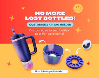 Custom Size AirTag Holder for Hydration Bottles | 3D Printed Bottle Insert for AirTags