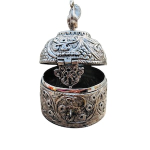 German Silver Vintage Peacock Box