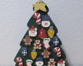 Custom Christmas Decoration - Wooden Tree Advent Calendar - OOP, only 2 left