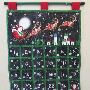 Christmas Advent Calendar #089, w/painted rod, ready to hang - Up on the roof top - OOP, limited qty