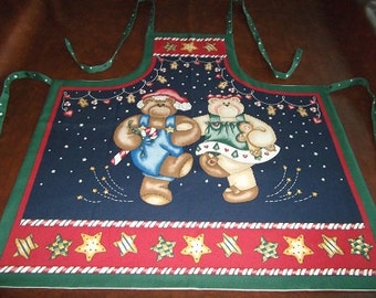 Christmas Apron - Teddy Bears and Gingerbread