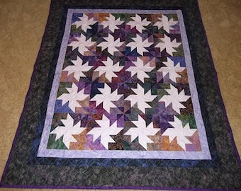 Batiks with a Spin Patchwork Quilt Blanket