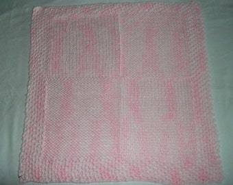 Hugs to Go Squares Knitted Baby Afghan Blanket