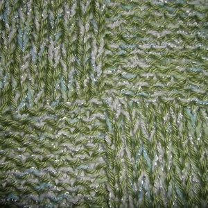 Hugs to Go Squares Baby Afghan Blanket Green and Blue image 3