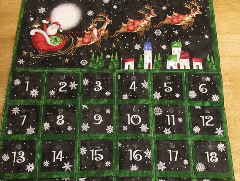 Custom Christmas Advent Calendar 091, w/painted rod, ready to hang Snowflake a Day Countdown OOP, limited qty. image 4