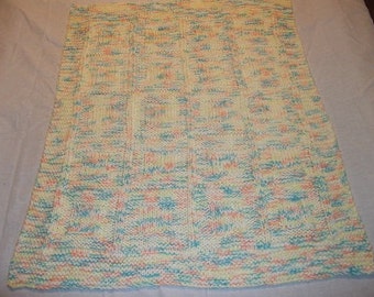 Baby to Toddler Knitted Afghan Blanket - Rainbow Pastels