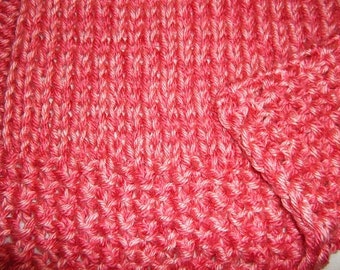 Hugs to Go Squares Knitted Baby Afghan Blanket - Pink Rose