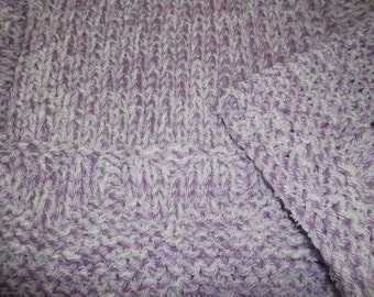 Hugs to Go Hearts Knitted Baby Afghan Blanket - Lilac/Purple