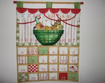 Christmas Advent Calendar #034, w/painted rod, ready to hang - Christmas Sugar Cookies - OOP limited qty