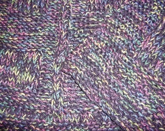 Baby to Toddler Knitted Afghan Blanket - Purple Varigated