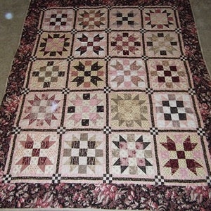 Strawberries and Chocolate Patchwork Quilt image 1