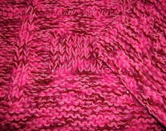 Baby to Toddler Knitted Aghan Blanket - Bright Pink Burgandy Twist