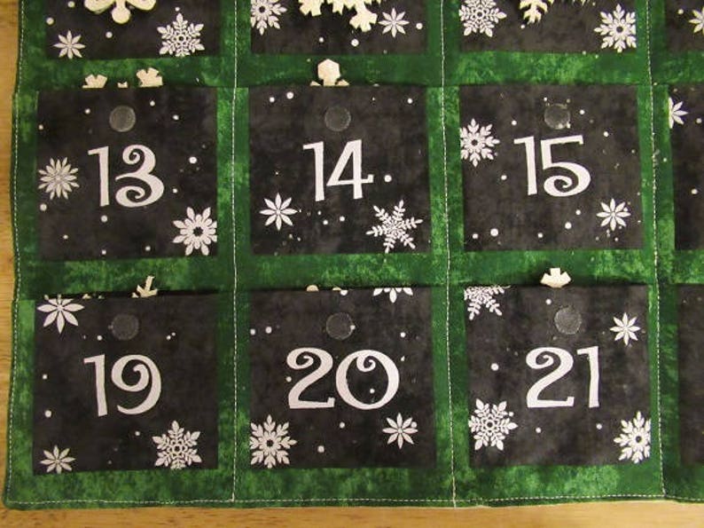 Custom Christmas Advent Calendar 091, w/painted rod, ready to hang Snowflake a Day Countdown OOP, limited qty. image 5