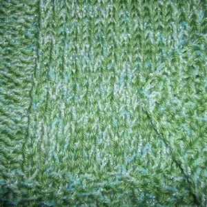 Hugs to Go Squares Baby Afghan Blanket Green and Blue image 1