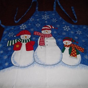 Christmas Apron Snowmen Trio image 1