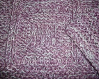 Hugs to Go Boxes Knitted Baby Afghan Blanket - Raspberry Pink