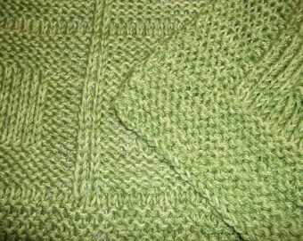 Baby to Toddler Knitted Afghan Blanket - Bright Green