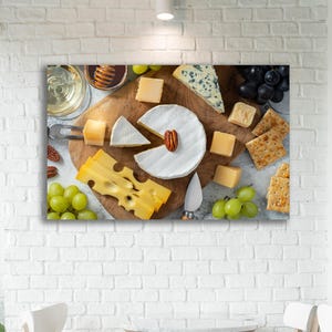 Gourmet Cheese Board Art Print - Elegant Kitchen Wall Decor | Cheese Lover Gift | Wall Hanging for Kitchen and Restaurant Interior Design