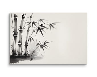 墨絵竹林：日本の水墨画、優雅な壁アート - Etsy 日本