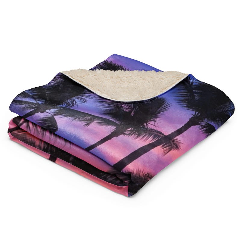 Pug Purple Sunset Sherpa blanket