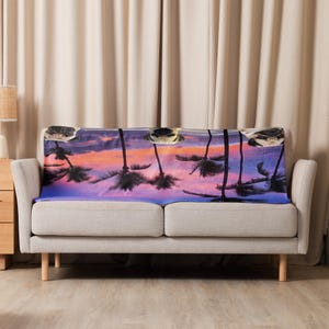 Pug Purple Sunset Sherpa blanket