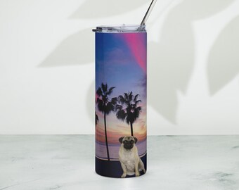 Gobelet de plage coucher de soleil Pug Brothers