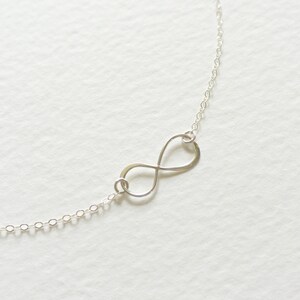 Bridesmaid Gift Idea, Sideways Infinity Necklace, Sterling Silver Infinity, Mother of the Bride Necklace, Meaningful Necklace, Gift Idea image 2