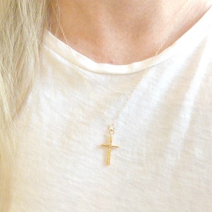 Gold cross necklace for first communion clearance