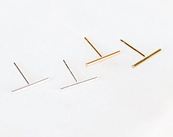 Tiny Bar Stud Earrings, Gold Bar Earrings, Silver Bar Earrings, Tiny Line Studs, Minimalist Earrings, Simple Bar Studs, Dainty Gold Earring