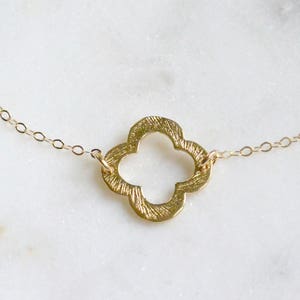 Gold Clover Necklace, Layering Necklace, Bridesmaid Gifts, Clover Jewelry, Four Leaf Clover Necklace, Lucky Necklace, Simple Necklace