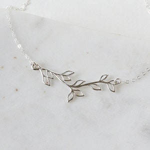 Branch Necklace Silver Gold, Everyday Jewelry, Mothers Gift, Bridesmaid Simple Jewelry,  Gold Silver Necklace, Olive Branch Necklace