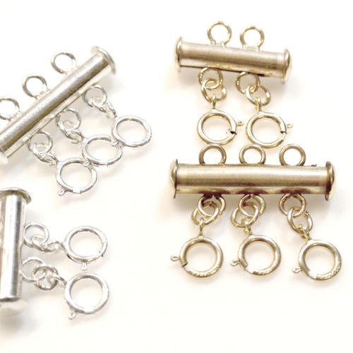 Silver Layered Necklace Clasp Silver Necklace Detangler Etsy Canada