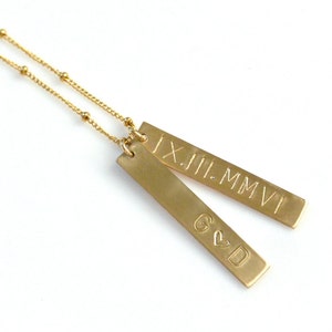 Vertical Gold Bar Necklace, Personalized Name Necklace, Silver, Rose, Gold 1 2 3 4 Personalized Bar Necklace, Custom Name Necklace, Mom Gift