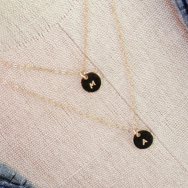 Double Strand Initial Necklace // Gold filled Initial Layered Necklace // Personalized Necklace // Two Initials Necklace // Mothers Jewelry