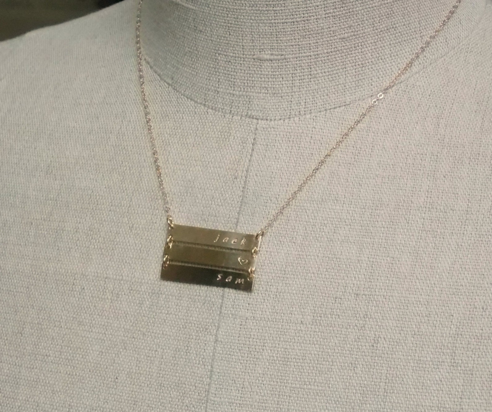 Stacked Bar Necklace 1 2 3 4 Gold Nameplate Personalized Etsy