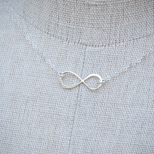 Bridesmaid Gift Idea, Sideways Infinity Necklace, Sterling Silver Infinity, Mother of the Bride Necklace, Meaningful Necklace, Gift Idea image 4