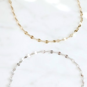 Lace Choker Necklace, Dainty Gold Choker, Layering Necklace, Gift For Her, Girlfriend Gift, Christmas Gift, Minimal Jewelry, Silver Chain
