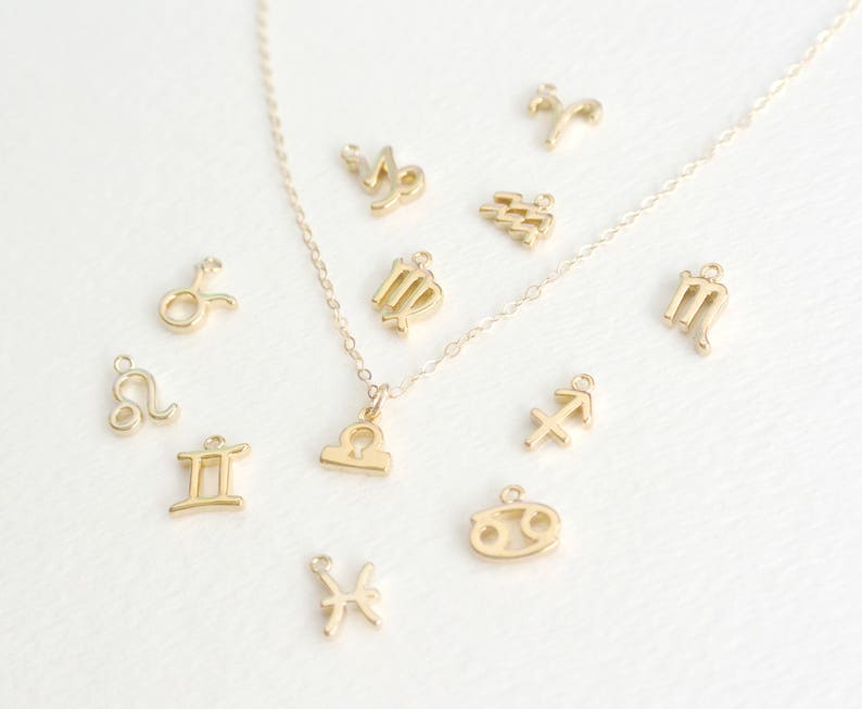 Tiny Zodiac Necklace, Astrological Gold Jewelry, Zodiac Sign, Horoscope Jewelry, Best Friend Necklace, Aries, Leo, Capricorn, Taurus, Virgo image 6